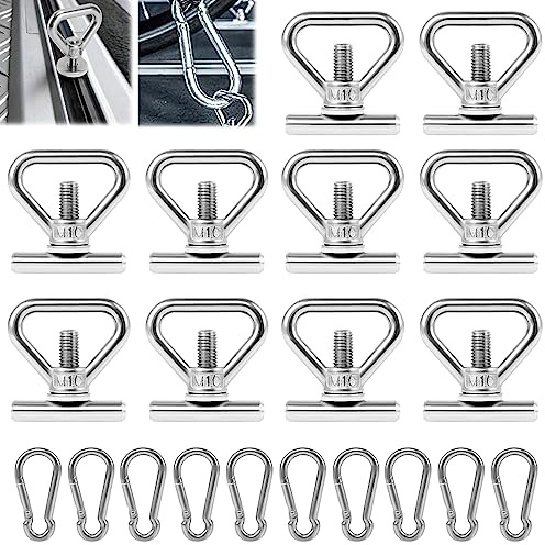 40Pcs Ladungssicherung Set Sicherungsschiene Ösenmuttern Ladungssicherung Zurrösen Edelstahl Ladungssicherung Schrauben für T5 / T6 Edelstahl Ladungssicherung Set, Ladungssicherung