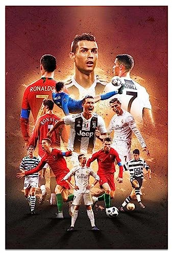Cr7 Fußballer Wandkunst-Poster auf Leinwand, Kunstdruck, Wohnzimmer, Schlafzimmer, Dekoration, modische Wanddekoration für Fitnessstudio, Fußball, Club, Fan