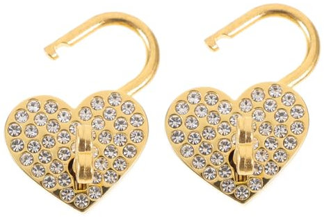 OSALADI 3er-set Herzförmiges Vorhängeschloss Mit Strasssteinen Zahlenschloss Kleiner Schlüssel Für Die Reisesicherheit 2 Stück X 3