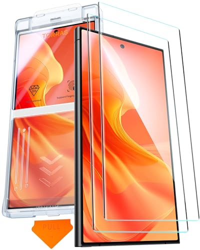 TORRAS Top-Notch Aerospace Glass for Samsung Galaxy S24 Ultra Screen Protector [12Ft Military-Grade Shatterproof] Anti-Scratch Tempered Glass Full Coverage Fit Screen Protector S24 Ultra 6.8 2-Pack