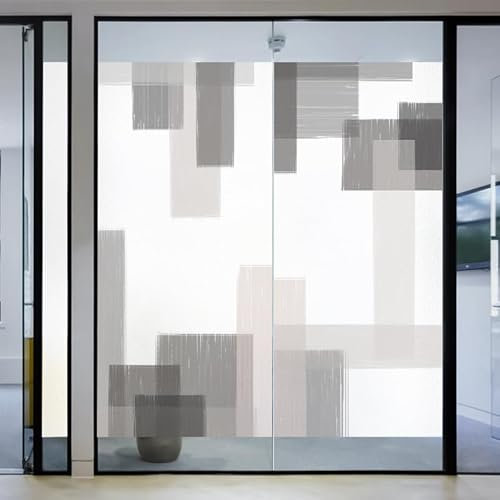 Fensterfolie Grau Beige Pink Milchglasfolie Fensterfolie Milchglas Selbstklebend Fensterfolie Sichtschutz Blickdicht Fenster Sichtschutzfolie Folie für Fenster Fensterfolie Bad 90x200cm/2 Pcs
