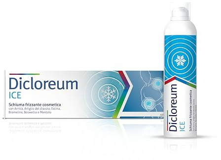 Dicloreum Ice Kosmetikschaum zur Behandlung von Prellungen, Muskelermüdung und leichtem Trauma, mit Arnika, Teufelskralle, Escina, Bromelina, Boswellia und Menthol, 150 ml