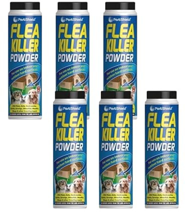 PNJB Flea Killer Powder Crawling Insect Killer Indoor & Outdoor, Comprehensive Pest Control, Effective Elimination, Versatile Application, Cost-Effective Solution, 200g Each, (6 Pcs)