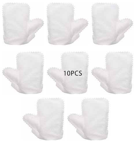 CZNBZIU 10 Gants De Nettoyage De Toilette Jetables À Usage Unique - Molletonnés Non Tissés -Soudés -Gant En Non Tissé Molletonné