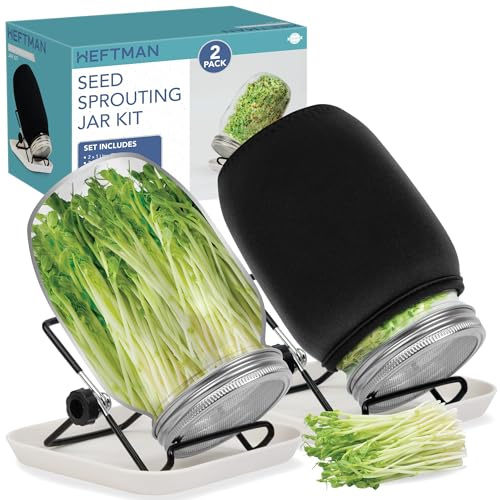 HEFTMAN Lot de 2 pots pour germination de graines - Lot de 2 pots de Mason (Graines non incluses)