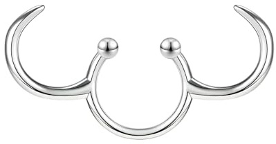 ZS 1 faux anneau de nez pour septum, non percé, faux anneau de nez, anneau de septum à clipser pour homme et femme, Cuivre plaqué or, Pas de gemme