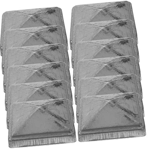 Hoement 12pcs Fence Post Cap Covers Metal Pyramid Caps Decorative for Garden Borders