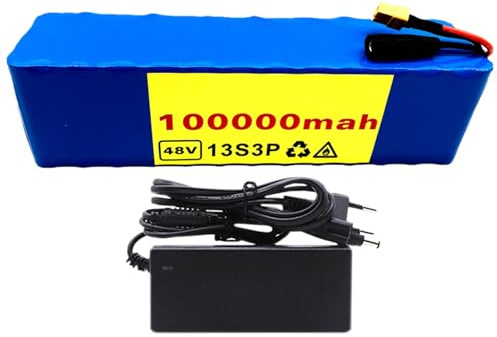 48v 100ah Lithium Ion Battery Pack Electric Bicycle Battery with BMS and Charger for Electric Motor Bicycle ebike 13S3P100000xt60+car