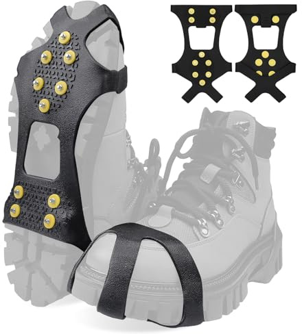 10 Crampones Antideslizante, Clavos Antideslizantes Zapatos para Senderismo, Garras de Zapatos para Hielo y Nieve, Caminar sobre Nieve o Hielo y Otros Deportes al Aire Libre(M)