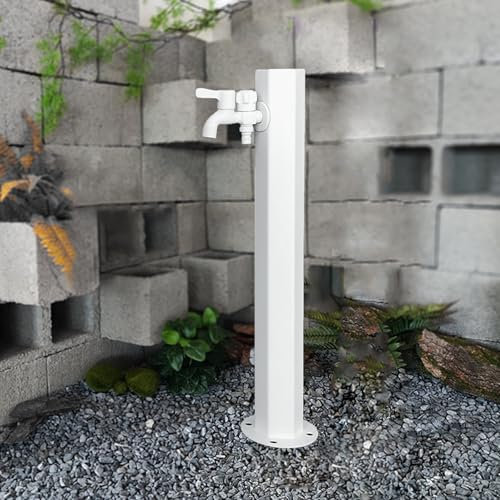 Wassersäule,wasserzapfsäule garten,garten wassersäule,außenwasserhahn frostsicher,saeule mit wasserhahn,standbrunnen,wassersäule edelstahl,zapfstelle garten,wassersäule garten mit wasserhahn(White-B,