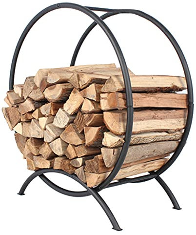 ABNNHK Estante para leña Redondo, Estante apilable de Madera Maciza para almacén de Madera, fogata de Patio, hogar, Accesorios para Estufas de leña