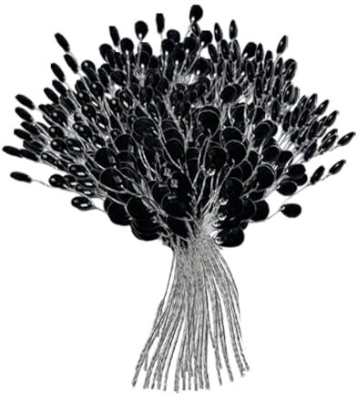 Baoblaze 30 Stück Künstliche Zweige mit Acrylperlen für Kreative Blumenarrangements, Schwarz