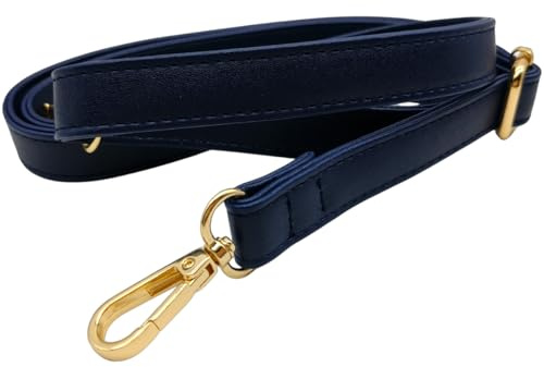 Keriocusi PU Lederriemen für Klein Tasche Blau, Verstellbarer Damen Taschengurte mit Karabiner Gold, 80-125 cm Tragegurt Tasche für Damen, Crossbody Gurt, 1.9cm, 1703
