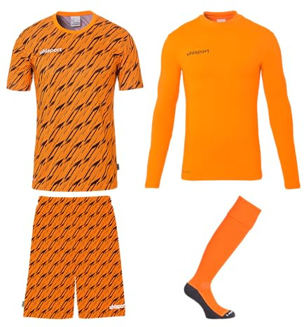 uhlsport Progressive Goalkeeper Set - Ensemble de Gardien de But Complet composé d'un Maillot, d'une Couche de Base, d'un Pantalon et de Chaussettes - Ensemble de Maillot pour Enfants et Adultes