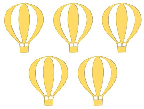 x5 Open Hot Air Balloons Acrylic Cake Topper Charms,Open Hot Air Balloons Cake Toppers Decorations (Blue Mirror Acryl)