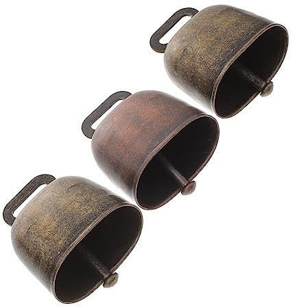 DECOMELODY 3stücke Kupferkuhglocken Kuhglocken Anti-verloren Haustierhalsbandglocke Weidetierglocke Beweidung Tiere Glocke DIY Handwerk