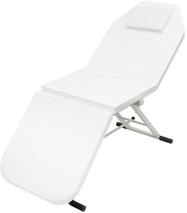 Klappbarer Massagetisch, 3-Teiliges Klappbares Spa-Schönheitsbett, Einteilige Salon-Schönheitsliege mit Kissen, Tragkraft Ca. 200-250kg für Schönheitssalons, Spa-Zentren und Massagesalons, Weiß