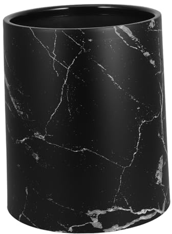 POPETPOP Poubelle Marbrée à Double Compartiment Conteneur à Déchets Pour Chambre Salon Cuisine Plastique Facile à Nettoyer