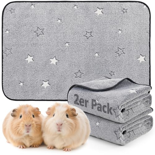 Schnell Saugfähige Pipi Pads für Meerschweinchen und Kaninchen, 60x120 cm | 2er-Set Waschbare Guinea Pig Pads, Auslaufsicher und Weich Kleintiere Pipi Matte, ideal für Käfig, Auto & Sofa