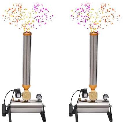 EPIKNOWEE Cañón De Confeti Profesional Pack De 2 - Mando A Distancia Inalámbrico, Lanzador Potente 150W, Ángulo Ajustable, Base Autónoma Para Bodas, Fiestas, Conciertos, Eventos En Escenario