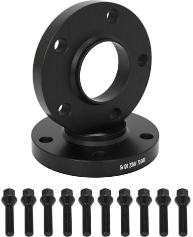 NTLTPYY Wheel Spacers Hubcentric 20mm Black Wheel Spacers & Bolts 5x120 72.6 for BMW E46 E90 E92 Series