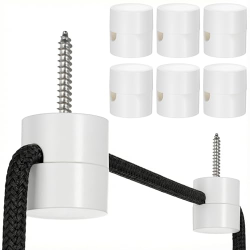 DOPENSPI 6 Stück Affenschaukel Lampen, Weiß Wand und Deckenpins Deckenbefestigung für Lampen Diy, Deckenbefestigung, Aufputz Kabelhalterung Zur Aufhängung