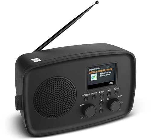 MEDION DAB Radio mit Bluetooth DRE-1– Empfang über DAB+ und UKW, Radiowecker, 5W Lautsprecher für klaren Klang, TFT-Display, ASA-Notfallfunktion, Betrieb über Netzanschluss - schwarz