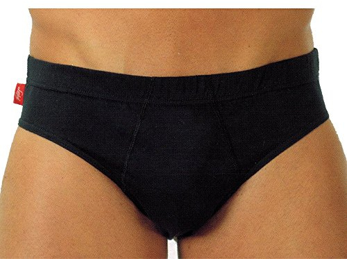 Liabel, 6 Paia di Slip Uomo in 100% Cotone. Colore Nero, Misura 4