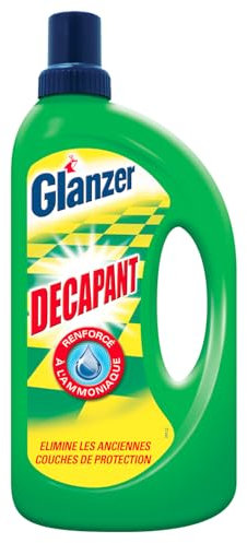 GLANZER - Décapant Sol Liquide - Élimine les Anciennes Couches de Protection & les Salissures Incrustées - Tous Types de Sols - Formule Surpuissante à l'Ammoniaque - 1 L