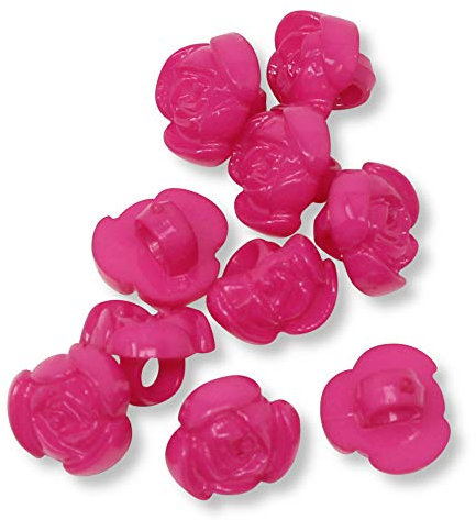 BIG-SAM 10 Ösenknöpfe aus Kunststoff 10,8 mm Röschen in Pink