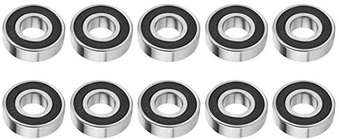 Aramox Kugellager, 10 Stück 6204-2RS Hochgeschwindigkeitsplatte Doppelseitige Dichtung Deep Groove Raceway Kugellager 17x47x14mm