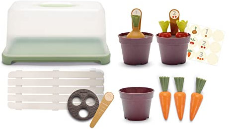 Dantoy 4725 | Green Garden Minigewächshaus-Set | 18 Teile Plus 1 Set Selbstklebende Sticker