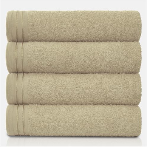 GC GAVENO CAVAILIA Große Handtücher, Badetuch, sehr saugfähig, ägyptische Baumwolle, 4er-Pack, extra weich, großes Badetuch, Mokka, schnell trocknende Badetücher, 450 g/m², waschbare Handtücher, 75 x