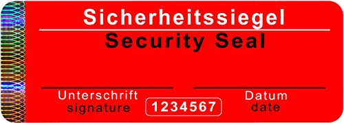 50 Stk - Sicherheits-Siegel mit Seriennummer - 70x25mm rot, beschreibbar | Sicherheitssiegel, Sicherheitsetiketten, Siegel-Aufkleber, Klebesiegel, Security Seal Sticker, selbstklebende Void-Etiketten