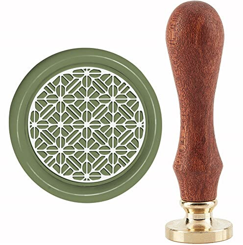 craspire Klassischer Wachssiegelstempel Blumen-Siegelwachsstempel 30 mm Retro Vintage Abnehmbarer Messing-Stempelkopf Mit Holzgriff Für Einladungen Karten Geschenkverpackung