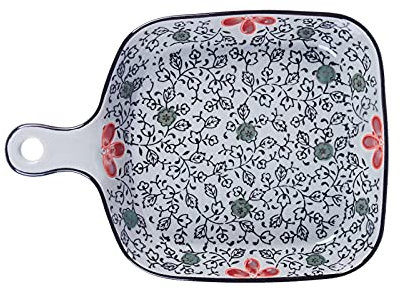LUCBEI Lasagnera Piatto di Cottura in Porcellana, Pan di Lasagna Singola Quadrata Unica, Piastra Piccola Cena con Manico Singolo, Set di 3 Teglie da Forno (Color : D)