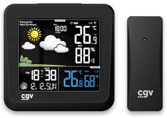 Stazione meteo wireless - CGV - MY METEO-1NC - Schermo a colori - Controllo touch - Orologio e calendario