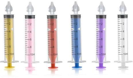 INGJIA 6pcs Baby Nasendusche Nasenspüler 10ml Nasenreiniger Baby-Nasenspüler mit Silikon-Nasensaugspitze Kinder tragbares Nasenreinigungs Neti-Topf 10ml-Nasenspülset Nasenwaschreiniger Nasenspü