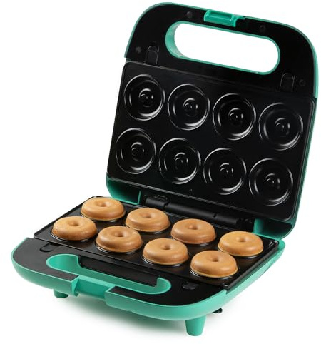DOMO DO1109C Multifunktionsgerät 5-in-1 Sandwichmaker Waffeleisen Donut Maker Tierformen Waffeln am Stiel Grün