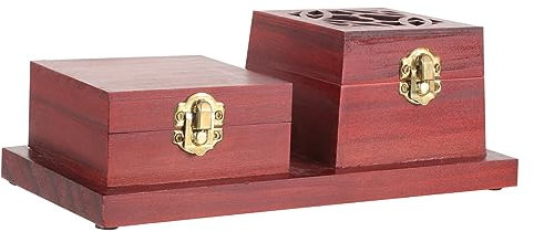 UKCOCO Chinesischer Vintage Holz Räucherstäbchenhalter Mit Aromabox Handgefertigtes Design Für Meditation Und Aromatherapie Für Büro Und Zuhause Verleiht Ihrem Eine Künstlerische
