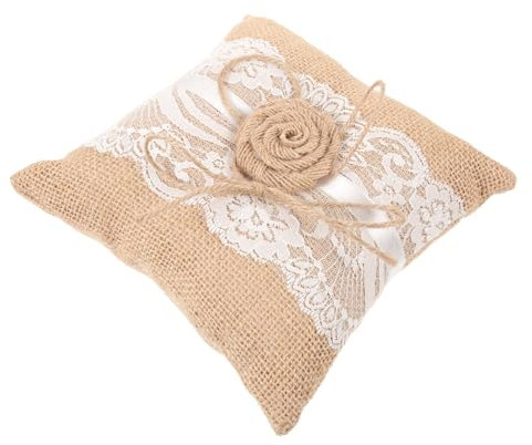 TOPBATHY 3stücke Hochzeitsringkissen Aus Leinen Mit Blumen Rustikales Pocket Ringkissen Für Trauung Romantische Hochzeitsdeko Für Feiern Und Jubiläen Vielseitig Verwendbar Als