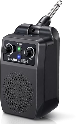 LEKATO Mini Electric Guitar Amp 5W, Portable Guitar Amp Bluetooth with Built-in 4 Effects, Clean Distortion Overdrive Reverb, Rechargeable Small Guitar Amp for Practice