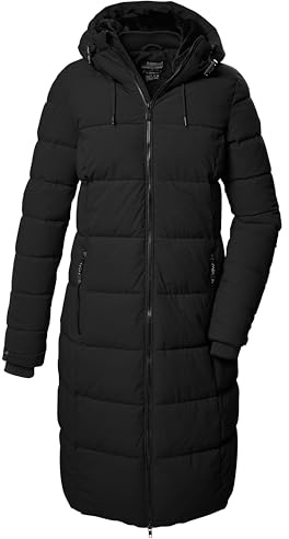 killtec Damen Steppmantel/Funktionsmantel in Daunenoptik mit Kapuze KOW 56 WMN QLTD CT, schwarz, 38, 41810-000