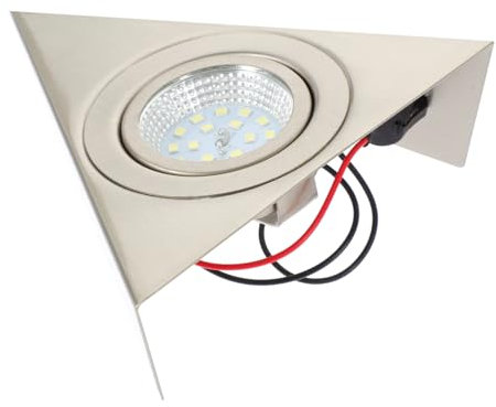 HOMSFOU Lampe Led Sous Meuble Triangle Acier Inoxydable Éclairage Discret Pour Cuisine Armoire Cave À Vin Et Plus Lumière Blanche Jour