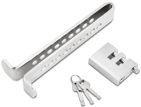 DASBET Car Brake Pedal Lock, Stainless Steel Adjustable Brake Clutch Lock with 9-Hole Anti-Theft Design, Heavy-Duty Vehicle Security Lock with 3 Keys for Car, Van & Truck