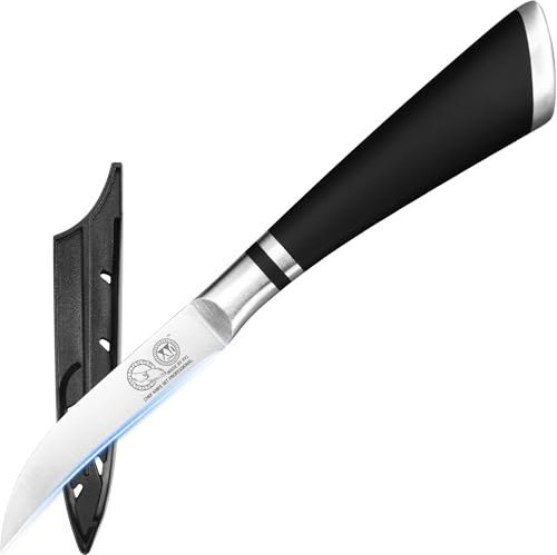 XYJ Authentic Since 1986, coltello da cucina professionale, in acciaio inox, 3,5 pollici, con copertura della lama, manico ergonomico, coltello per frutta per la casa, la cucina, il campeggio