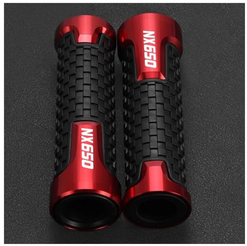Puño Moto Universal para Hon@&da NX 650 NX650 J-X Dominator 1989-1999 1998 1997 1996 Motocicleta 7/8 22 MM Empuñaduras De Manillar Tapa De Barra Tapones De Extremo(Red Handle)