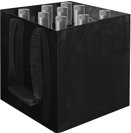 LUKDUNG Flaschentasche 9 Flaschen, Flaschenträger für 1,5 Liter Flaschen, Tragetasche mit Trennwänden für Flaschen, Wiederverwendbar Handtasche für Getränketasche Bierflaschen Weinflasche