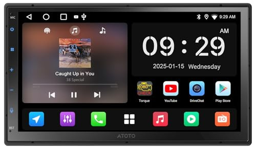 ATOTOLIFE A5L 7 Inch Double Din Car Stereo Head Unit for Android, In-Dash Navigation System, WiFi/Bluetooth/USB, 24 Bands EQ DSP, AM/FM Radio, 2G+32G