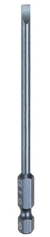 QUARKZMAN SL4 Embouts de Tournevis Magnétiques à Fente 4mm Acier S2 Embout de Tournevis à Tête Plate 1/4 Tige Hexagonale Embouts de Tournevis pour Perceuse 100mm (4) Long pour Vis